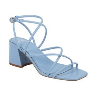 MARC FISHER Nakitia Block Heel Strappy Sandal 
8.5 / M / Light Blue Leather